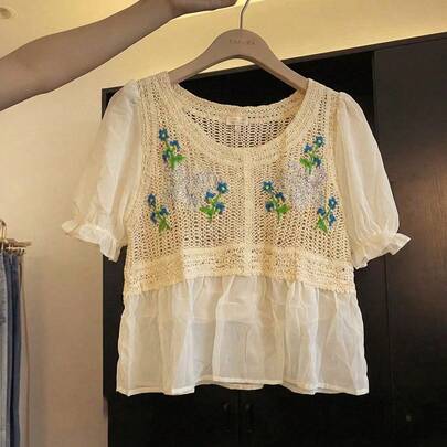 Blusa de Mujer Inspirada en Ropa India, Blusa Casual, Tejida, Cómoda,blusas