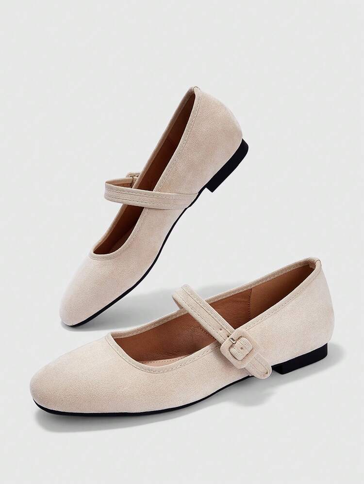 CUCCOO BIZCHIC Women Shoes Fashionable Women's Flat Shoes Comfortable Casual Versatile Holiday Dating Elegant Wear Metal Buckle Belt Design, College Style Wear, Commuting Daily, Dating Out Of The Street, Sweet Cool Style Women's Shoes
