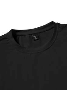 Manfinity Hypemode Áo thun nam tay ngắn dệt kim, họa tiết hình khỉ, thời trang và đa năng, phù hợp mặc hàng ngày. - màu đen - Xem 4