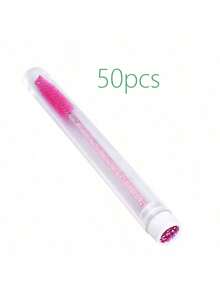 Bộ 50 cọ mascara dùng một lần, cọ mascara tái sử dụng, ống đựng chống bụi và sạch sẽ, cọ kẻ lông mày, cọ tán phấn mắt, các loại cọ trang điểm. - trắng - Xem 8