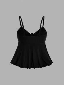 SHEIN MOD 女士系带纯色吊带背心，多件装，波西米亚风格，适合海滩装扮、西部牛仔造型、休闲上衣、锐舞派对、乡村音乐节等场合。 - 棕色 - 查看 8