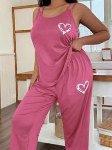 Napfluff CURVE Napfluff CURVE 柔软亲肤吊带休闲睡衣套装 - 玫紅色 - 查看 5