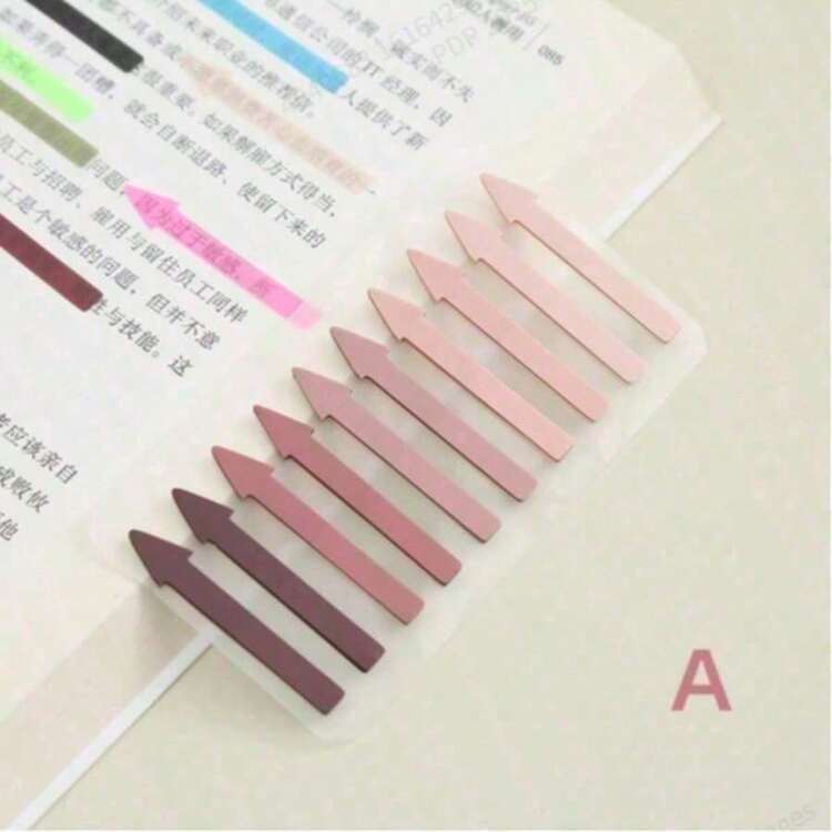 1/2pcs 200 Sheets Gradual Color Arrow Index Tabs For Students' Note Taking, Highlighting & Sticky Notes - Multicolor - View 8