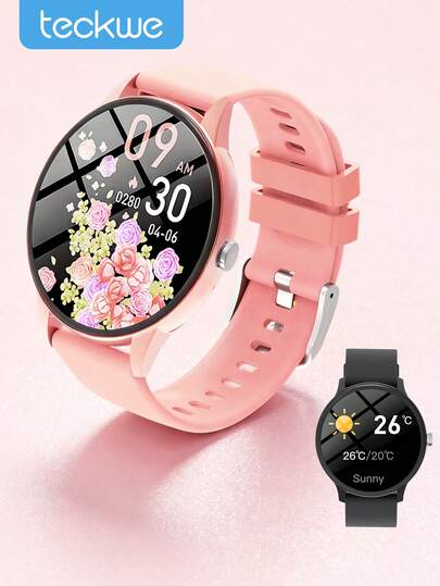 Teckwe 男女通用防水智能手表，超清晰屏幕，健身追踪器，拥有100多种运动模式、心率监测、计步器和睡眠监测功能，母亲节礼物