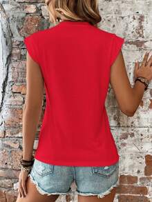 EMERY ROSE 女士纯色圆领短袖休闲百搭T恤 - 粉色 - 查看 2