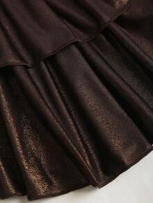 Sweetra 女士新款时尚百搭露背吊带双层蛋糕迷你针织弹力连衣裙 - 彩色 - 查看 4