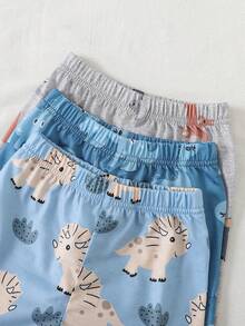 6pcs/Set Infant/Toddler Boys' Cartoon Dinosaur Print Light Blue Cute Pajama Set,Summer Night Round Neck Short Sleeve T-Shirt And Shorts Sleepwear - Multicolor - View 8