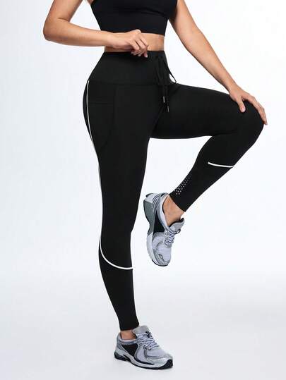 Eassivo Eassivo Quần legging thể thao nữ có dây rút ở eo và túi