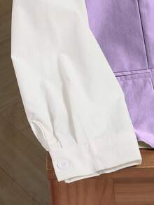 SHEIN 2pcs/Set Teen Boy Gentleman Outfit,Summer Mint Green Slim Fit Vest,Textured Long Pants,Elegant Formal Suit For Birthday,Wedding,Graduation,Pageboy - Purple - View 3