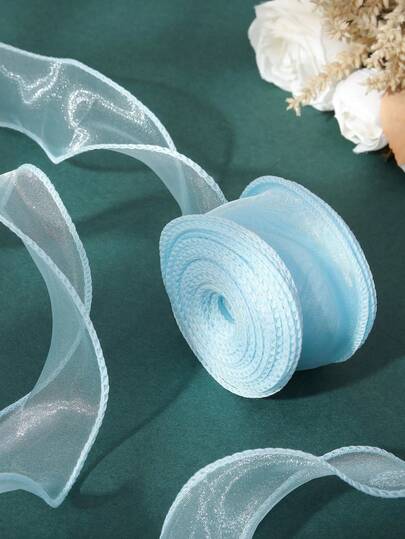 9M Floral Print Satin Ribbon, Aesthetic Wire Edge Ribbon For Crafts, Wedding Decor, Gift Tying, Birthday Party Supplies, Multicolor Bows For Vase Decoration