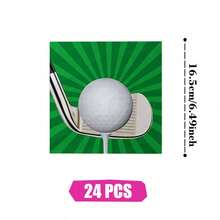 Golf Time 一次性餐盘、餐巾纸和杯子，派对用品套装，可供 24 人使用，一次性纸质派对餐具，适合生日、婚礼、主题派对和家庭野餐。 - 查看 8