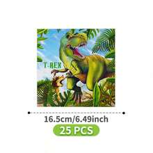 恐龙丛林一次性餐盘、餐巾纸和杯子套装，可供8位客人使用。这款一次性派对用品套装（包括餐盘、餐巾纸和杯子）非常适合生日派对、婚礼和家庭野餐。 - 查看 7