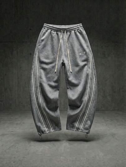 NEON BLANC 男士撞色滚边抽绳腰休闲针织运动裤