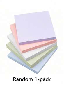 SHEIN 3x3 Sticky Notes, Pastel Self-Adhesive Pads, Easy To Post, Suitable For Home Office School, 1/5 Pad (100 Sheets/Pad) - Multicolor - View 8