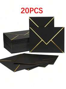 10/20pcs Colorful Invitation Envelopes(Large Size), Self-Adhesive Envelopes, Perfect For Graduation, Party Invitations, Showers, Wedding Season Invitation Envelopes, Greeting Card Envelopes With Gold Border With V-Shaped Flap, Membership Card Envelopes,Suitable For Halloween, Thanksgiving, Christmas - Multicolor - View 15