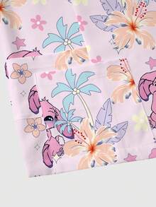 TaskEZ Áo đồng phục y tá in hình hoạt hình chú thỏ dễ thương và hoa dâm bụt, cổ chữ V, tay ngắn, trang phục làm việc cho nữ trong ngành y tế, mùa xuân/hè. - Nhiều màu - Xem 5