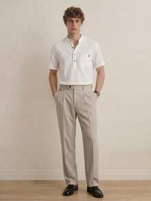 Manfinity CityGents Men's Solid Color Simple Daily Short Sleeve Shirt Shirts For Men Polo Shirts For Going Out - White - View 2