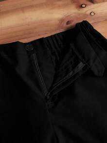 SHEIN 两件套青少年男士绅士套装，薄荷绿修身马甲+纹理长裤，优雅正式西装，适合生日、婚礼、毕业典礼、婚礼宾客、花童、戒指童等场合。 - 黑色 - 查看 8