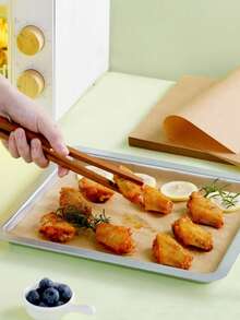 50/100片装食品级防油纸牛皮油纸烤箱烘焙烧烤吸油垫专用垫纸 - 棕色 - 查看 3