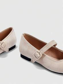 CUCCOO BIZCHIC Women Shoes Fashionable Women's Flat Shoes Comfortable Casual Versatile Holiday Dating Elegant Wear Metal Buckle Belt Design, College Style Wear, Commuting Daily, Dating Out Of The Street, Sweet Cool Style Women's Shoes - Apricot - View 5