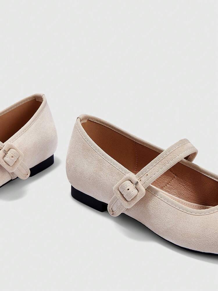 CUCCOO BIZCHIC Women Shoes Fashionable Women's Flat Shoes Comfortable Casual Versatile Holiday Dating Elegant Wear Metal Buckle Belt Design, College Style Wear, Commuting Daily, Dating Out Of The Street, Sweet Cool Style Women's Shoes