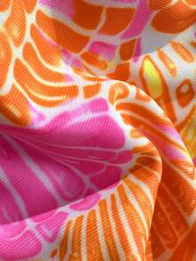 Swim Mod Set bikini con stampa a conchiglia, casual e sexy, per vacanze al mare, nuovo costume da bagno estivo da donna, costume da bagno retrò per donna - Multicolore - Visualizzare 6