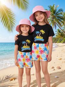 Young Girls T-Shirt Co-Ords - Black - View 8