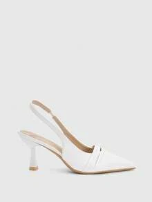 CUCCOO BIZCHIC Women's Pointed Toe Pumps, Versatile High Heels For Commuting And Daily Wear - White - View 2