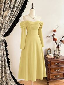 r Vestido elegante vintage para mujer con bolsillos, vestido casual para de vacaciones, ropa de invierno roja para mujer, ropa de invierno para mujer, conjunto de Navidad para mujer, ropa de Navidad, conjunto de Año Nuevo, conjunto de Acción de Gracias para mujer, vestido de invierno para mujer, vestido de Navidad para mujer, vestido de de Navidad para mujer, vestidos de Año Nuevo para mujer, vestidos elegantes para, vestidos para mujer, vestido de graduación, vestidos elegantes para mujer, vestidos formales para mujer - Amarillo - Ver 5