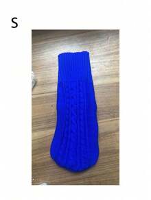 1pc Solid Navy Blue 3D Twist Rope Knitted Pet Sweater, Warm Autumn/Winter Clothing For Cats And Dogs - Royal Blue - View 10
