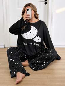 SHEIN CURVE+ Bộ đồ ngủ cỡ lớn dành cho nữ, in hình dâu tây và trái tim, đồ mặc nhà thoải mái cho ngày Valentine. - Nhiều màu - Xem 1