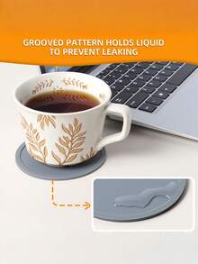 1/3/6 miếng lót cốc silicon màu xám, đệm ly chịu nhiệt, bảo vệ bàn cà phê & quầy bar, lót cốc nóng, quà tặng Giáng sinh. - Xám - Xem 5