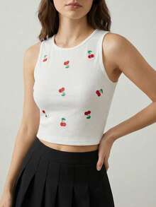Set Of 3 Short Tops Sleeveless Cute Withs - Grey - View 4
