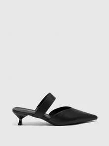 CUCCOO BIZCHIC Ladies Pointed Head Black Bag Head With Fashionable Wear Commuter Style Versatile Dew Heel High Heel Sandals - Black - View 2