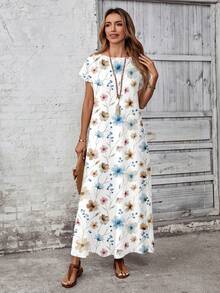 EMERY ROSE Đầm nữ kiểu dáng giản dị, tối giản, đa năng, họa tiết dễ phối đồ, thích hợp cho mùa xuân/hè. - Nhiều màu - Xem 3