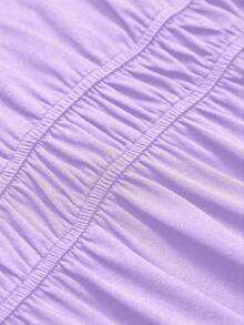 SHEIN Clasi Plus Size Solid Color Pleated Casual Summer Dress Maxi Women Outfit - Purple - View 6