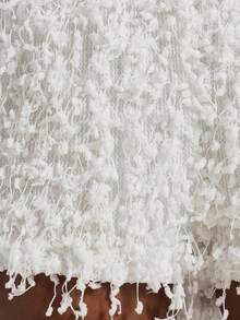 MUSERA Fringed Fitted Mini Shorts Cute Holiday Sexy Night Out Vacation Spring Summer Elegant Soleil Drape - White - View 6