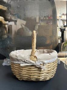 1 chiếc giỏ, giỏ dã ngoại ngoài trời, giỏ đựng đồ thiết yếu cho những chuyến đi chơi mùa xuân, giỏ dã ngoại hai quai. Có thể dùng để đựng đồ trên bàn phòng khách, trang trí phòng ngủ, hoặc dùng trong lớp học/văn phòng. - Nhiều màu - Xem 5