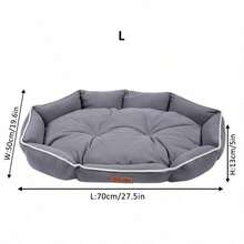 1PC Dog/Cat Bed, Suitable For Small/Medium/Large Dogs, All Season, Scratch & Bite Resistant, Machine/Hand Washable, Soft & Comfortable Fabric, Waterproof & Anti-Slip, Pet Sleeping Mat (Refer To Size Chart In Detail Images) - Beige - View 9