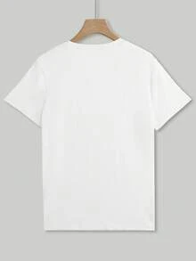 EMERY ROSE Plus Size Women Casual Scribble Dog Print Round Neck Short Sleeve T-Shirt - Multicolor - View 2