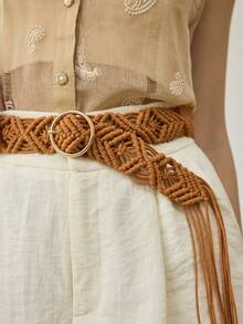 MOTF NEW BOHEMIAN FRINGED BELT - Brown - View 2