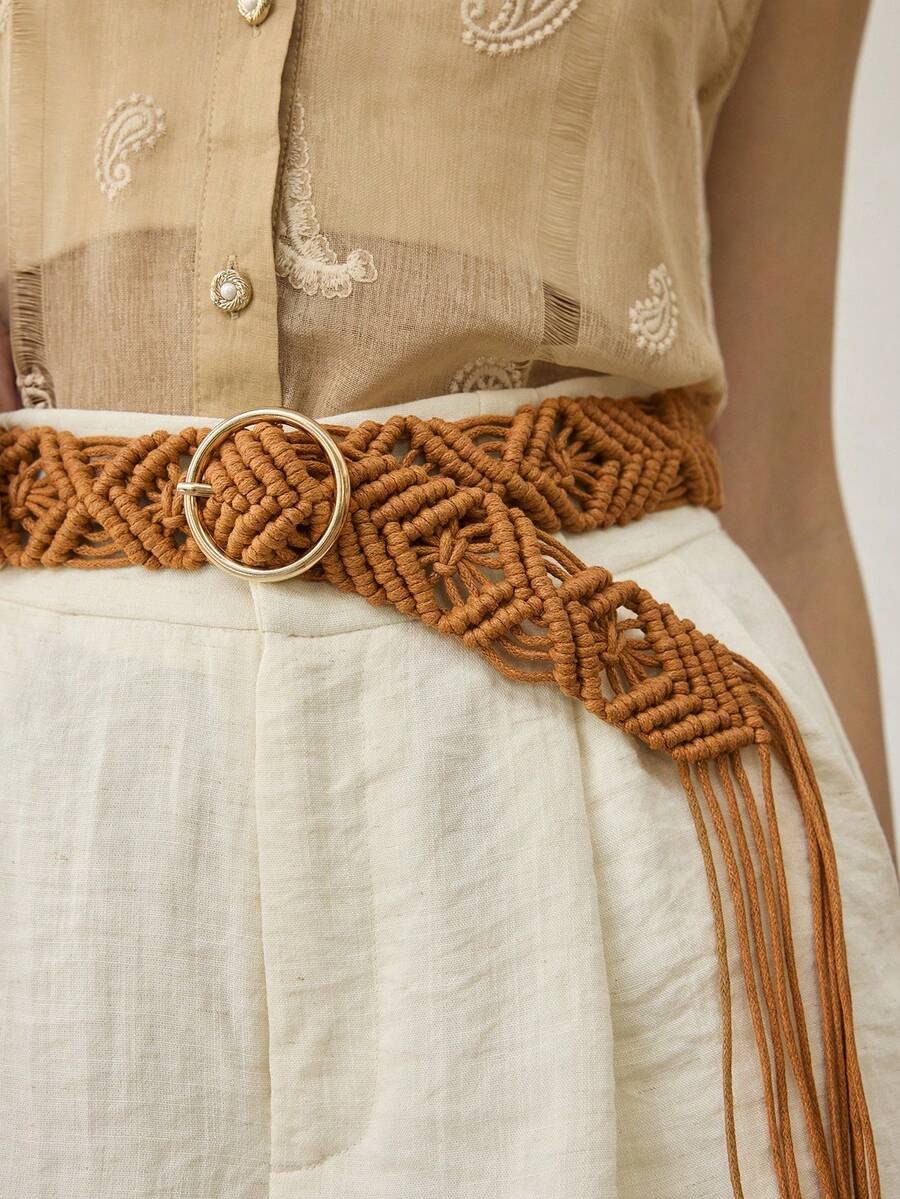 MOTF NEW BOHEMIAN FRINGED BELT - Brown - View 2