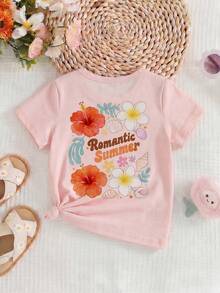 女童T恤 - 粉色 - 查看 2