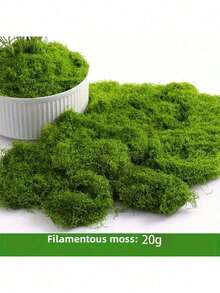 1 pieza de 100g de musgo artificial adecuado para decoración del hogar, arreglos paisajísticos en miniatura, miniaturas de césped, plantas en macetas y decoración de paisajismo para el Día de San Valentín, boda de San Valentín, cumpleaños - Verde - Ver 13