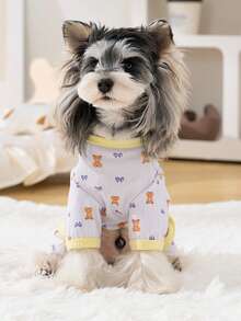 PETSIN Quần áo cho chó, quần áo cho mèo, quần áo cho động vật nhỏ bốn chân, hàng mới mùa xuân hè, quần áo cho mèo, quần áo thường ngày, quần áo mặc nhà cho chó, bộ đồ liền thân cho động vật nhỏ. - Nhiều màu - Xem 5