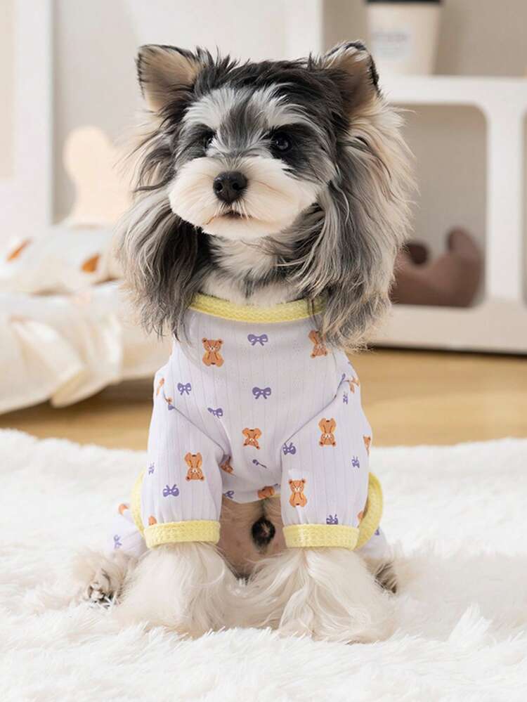 PETSIN Quần áo cho chó, quần áo cho mèo, quần áo cho động vật nhỏ bốn chân, hàng mới mùa xuân hè, quần áo cho mèo, quần áo thường ngày, quần áo mặc nhà cho chó, bộ đồ liền thân cho động vật nhỏ. - Nhiều màu - Xem 5