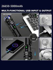 Poslani Flashlight High Lumens Rechargeable, 100000 Lumen Led Flashlights XHP70.2 USB Super Bright Flash Light Battery Powered, Powerful Handheld Flashlights For Emergencies Camping, IP67 Waterproof - upgraded version - View 5