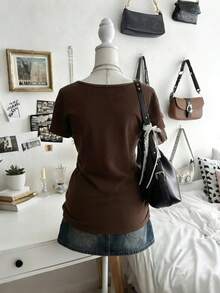 Lalippa 数码印花圆领修身女式上衣 - 彩色 - 查看 2