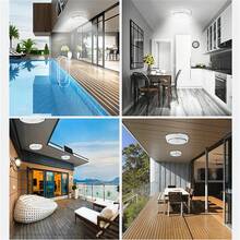 Solar-Powered Indoor Ceiling Light, Outdoor Waterproof Hanging Garden Lamp, Panel Light, Suitable For Walkways, Gardens, Living Rooms - أبيض - مشاهدة 5