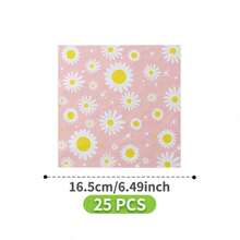 Pink Daisy Garden Disposable Plates, Napkins And Cups Set, Serves 8 Guests.This Disposable Party Set (Including Plates, Napkins And Cups) Is Perfect For Birthday Parties, Weddings And Family Picnics. - View 8